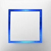 Biały łącznik Ospel Aria z niebieskim podświetleniem LED w ramce