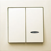 Łącznik dwuklawiszowy w kolorze ecru Ospel Aria w eleganckiej prostokątnej ramce