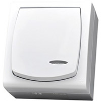 Biały łącznik jednoklawiszowy natynkowy Ospel Madera