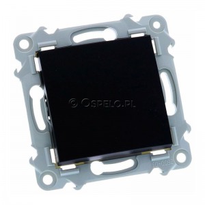 Łącznik pojedynczy 10A (Szybkozłącza) Czarny Metalik Ospel Szafir - Widok z przodu