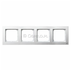 Ramka czterokrotna Biały Antybakteryjny Ospel As - Widok z przodu